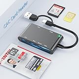 7in2 USB-A + USB-C CAC ID Reader Military Smart Card Reader,DOD Military USB Common Access CAC Reader SIM/SD/TF/M2/ID/IC/PIV Reader Compatible with Windows,Linux,MacOS X,Support Belgium Spain Germany