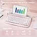 YUNZII ACTTO B303 Wireless Typewriter Keyboard, Bluetooth Connection, Cute Retro Aesthetic Design with Integrated Stand for Tablet, Phone, PC and Win/Mac/Android(B303, Baby Pink)