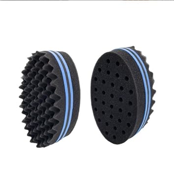 Barber Sponge Brush Curl Twist Hair Sponge Big Holes Double-Sided Comb Twist Hair Wave Brush Afro Curling Coil Care Tool Dreads Locking Suitable For Curly Hair Brushes Styling Tools