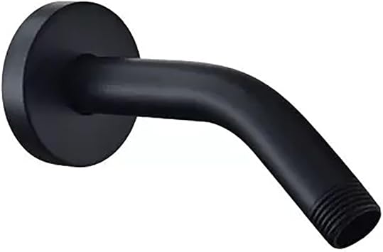 Shower Arm with Flange, 6-Inch Wall Mount Replacement Angle Shower Head Arm Wall-mounted For Fixed Shower Head & Handheld Showerhead, Matte Black