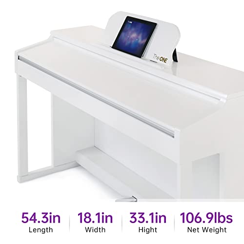 The One Smart Piano, Weighted 88-Key Digital Piano, Grand Graded Hammer-Action Keys Upright Piano-Classic White #TOP5