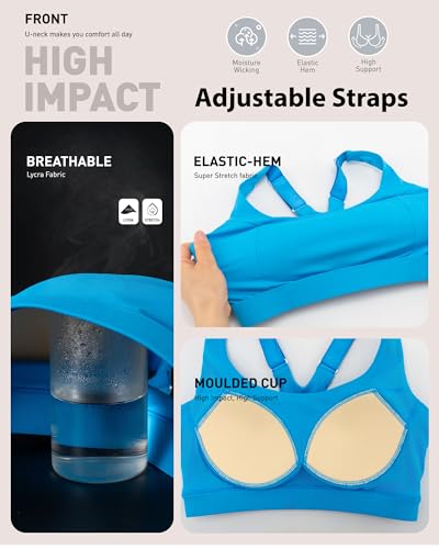 Image of RUNNING GIRL High Impact Sports Bras for Women,Racerback Running Bra Workout Crop Tank Tops Longline Sports Bra Push up