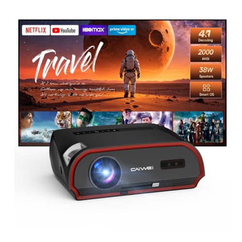 Daytime Smart 4K Projector, 2000 ANSI Lumens Ultra Bright Outdoor