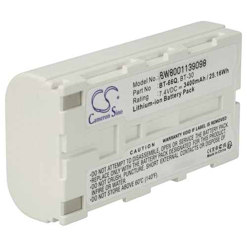 vhbw batteria sostituisce Topcon BT-30, BT-62Q, BT-65Q, BT-66Q per dispositivo di misurazione (3400mAh, 7,4V, Li-Ion)