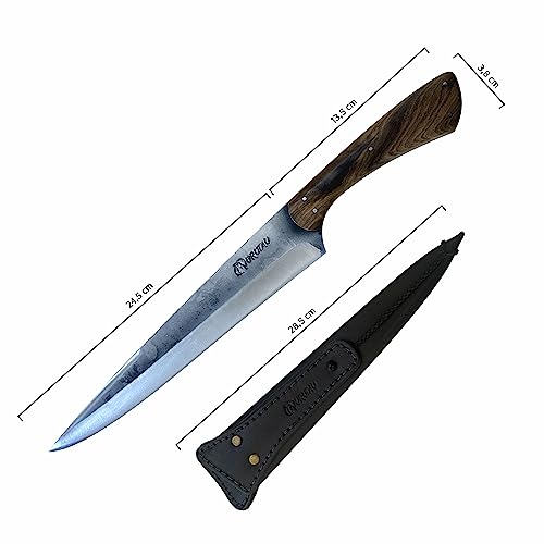 Faca Churrasco Artesanal Carbono 9p Personalizada C/Nome