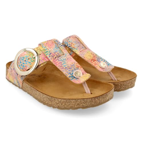 Image of HAFLINGER Round Buckle Corinna Sandals with Rubber Sole and Cork Latex Footbed Unisex