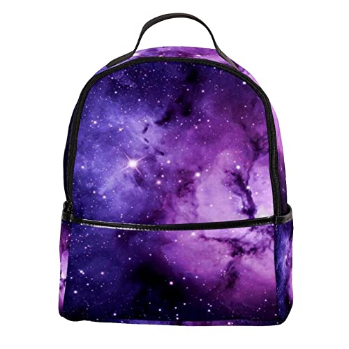 Mochila de galaxia morada para campus universitario y escapadas de fin de semana