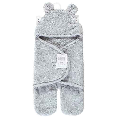Image of Hudson Baby Unisex Baby Animal Sherpa Baby Outdoor Stroller Sack Wrap, Gray, One Size