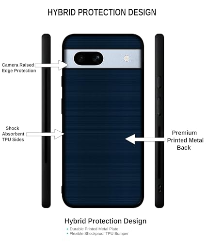Image of Blue Line Design Premium 2D Printed Metal Back Case Cover for Google Pixel 7A 5G