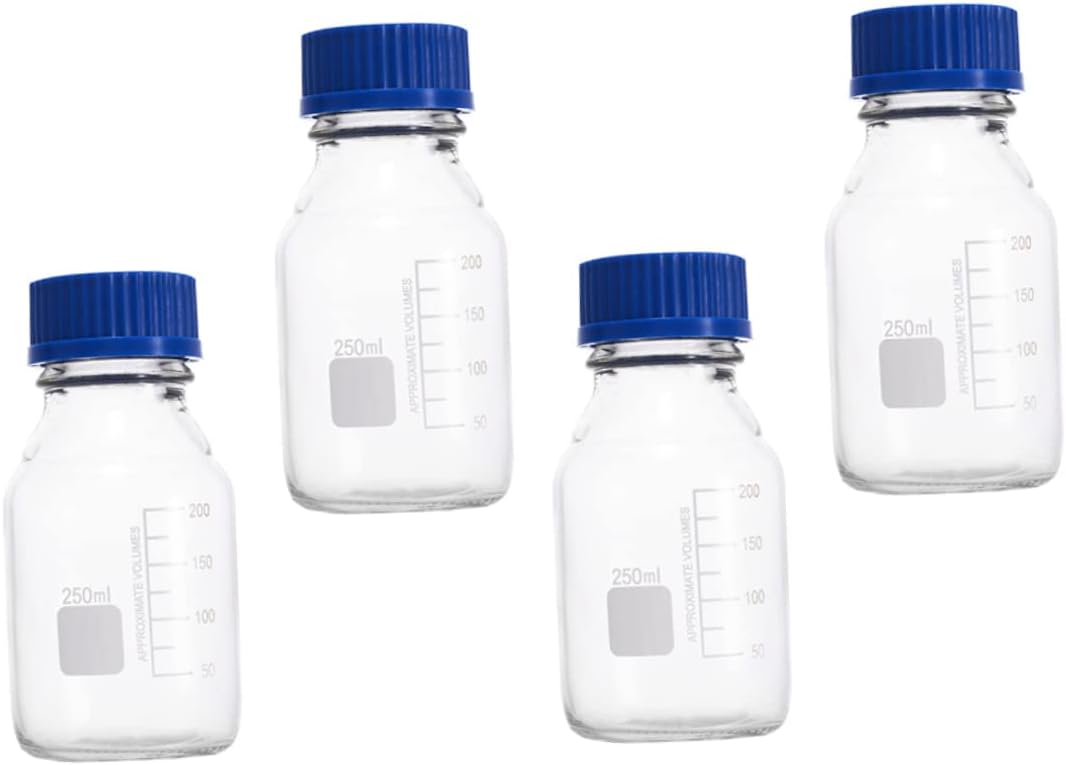 4pcs Practical Glass Vials Lids Sealed Sample Bottles for Science Laboratory Storage Containers