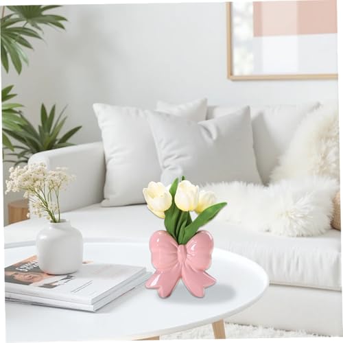 Florero de cerámica con lazo floreros lindos modernos jarrones centros mesa casa 5