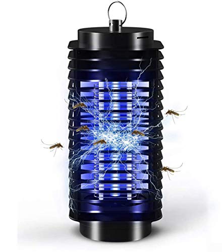 Lámpara Mosquito Electrico, Lampara Antimosquitos 5W Portátil Repelente de Mosquitos Trampa de Insectos Mosquito Killer Trampa de Mosquitos Para Dormitorio, Salón (10x4cm, Negro) (10x4cm, Negro) Cover