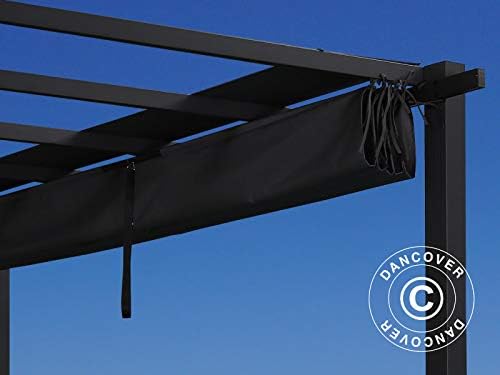 Dancover Santa Cruz Pergola Pavilion with its canopy retracted.