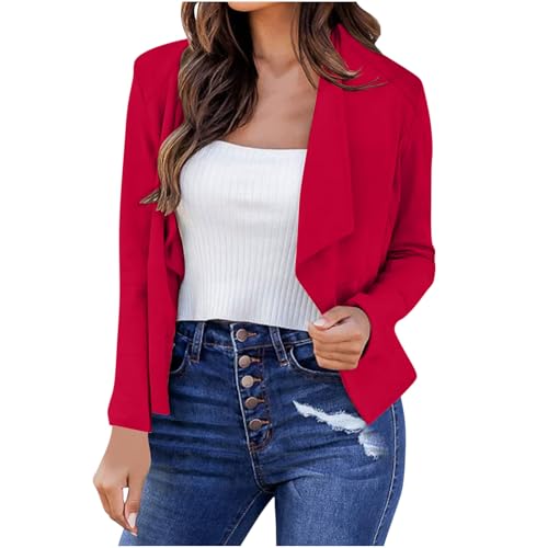 Women Fall Blazers Jacket Lapel Neck Open Front Office Blazers Long Sleeve Slim Fit Dressy Elegant Office Suit Jacket3