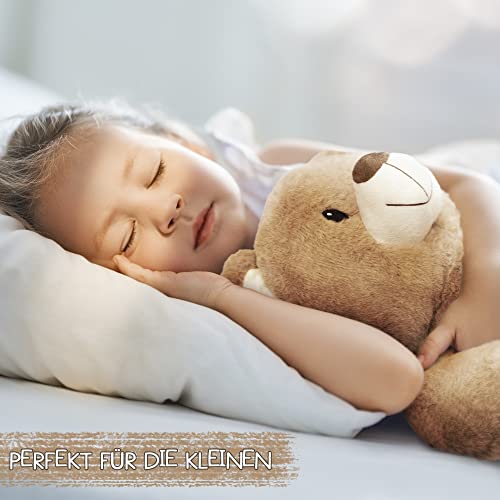 Milaboo® kuschelweicher Teddybär groß 35 cm I Kuscheltier Baby in beige inkl. Postkarte I Liebevoll designter Kuschelbär zum Verlieben I super weiches Plüschtier zum Verschenken (35 cm)