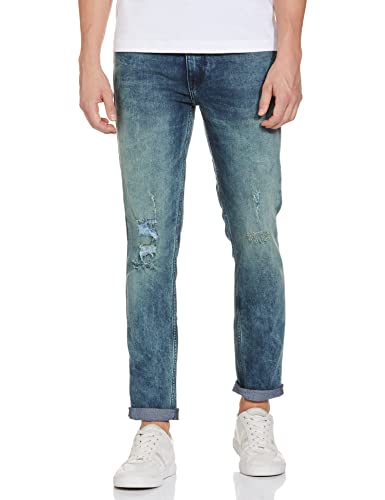 Image of The Indian Garage Co Men Regular Fit Solid Mid-Rise Stretchable Jeans