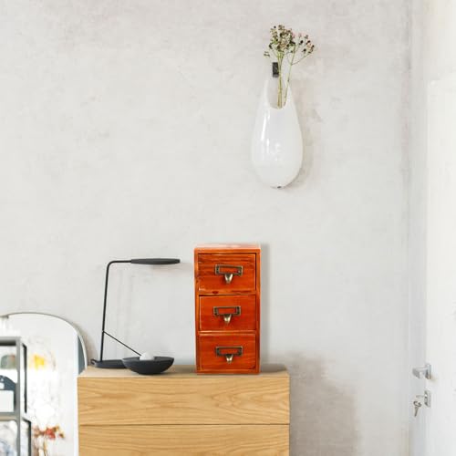 Boîte de rangement en bois avec tiroirs design vintage simple
