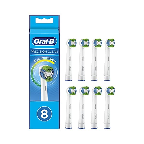 Braun Oral-B Precision Clean 4210201321859 Toothbrush Heads with CleanMaximiser Bristles for Optimal Cleaning Pack of 8