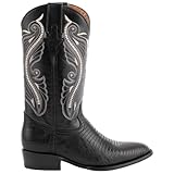 Ferrini Men's Genuine Lizard R-Toe Western Boot,Black,10.5 D US