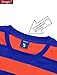 Zengjo Striped Shirt Mens Tshirt Long Sleeve(Orange/Blue,S)