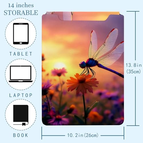 Funda para portátil de 13.8 x 10.2 pulgadas evita arañazos con diseño de libélulas 4