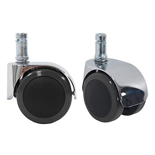 Hjh Office 2 Inch Office Chair Wheels 7/16 Inch Stem Diameter (Set Of 5) Design Chrome Casters, For Hard Floors #TOP4
