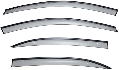 WellVisors Window Visors Wind Deflectors Compatible with Volkswagen VW 2011-2017 Jetta Sedan with Black Trim Rain Guards 3-847VW012