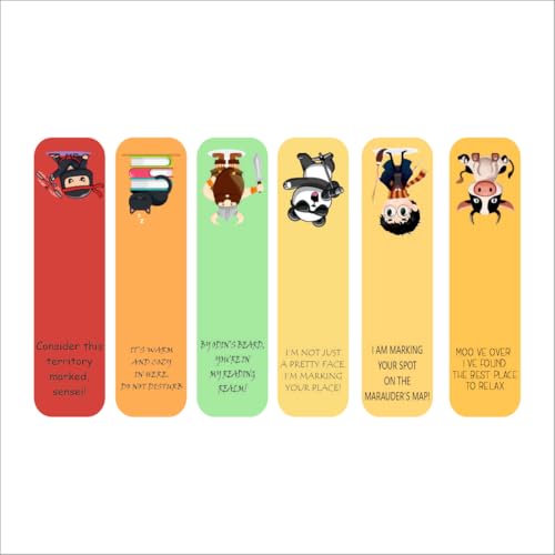 Image of Zesta Magnetic Bookmark Set of 7 | Aesthetic Book Mark for Reading | Cute Anime Bookmarks for Kids, Students | Book Accessories for Novels, Gifts for Readers(Quirky Magnetic Bookmarks, 9X2.5 Cms)