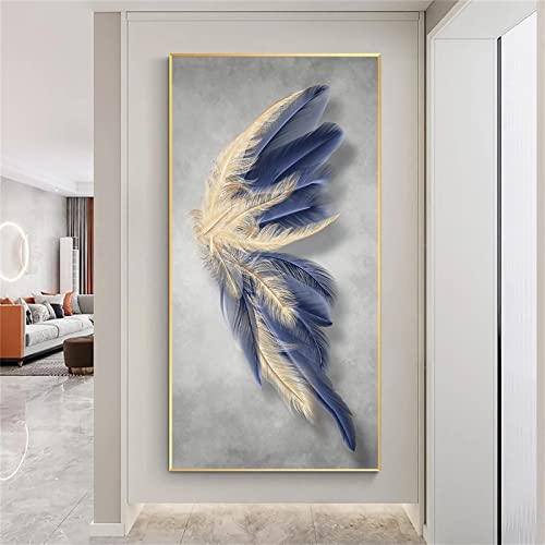 Diamond Painting Kit Complet plume 60x180cm, broderie diamant 5D et point de croix strass perle