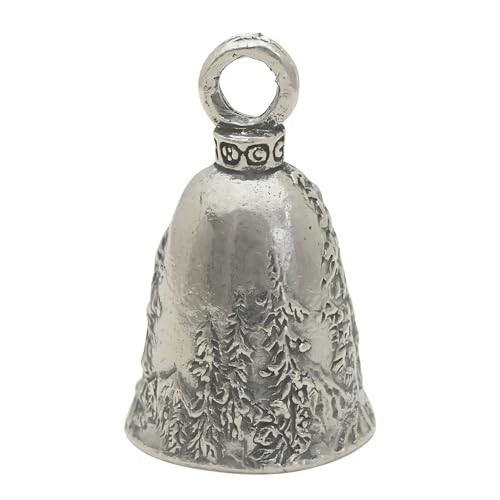 Image of Guardian Bell Howling Wolf Good Luck Bell w /Keyring & Black Velvet Gift Bag | Motorcycle Bell | Lead-Free Pewter | Good Luck Gift to Friends & Family | Bike Bell | Gift Accessory | Made in USA