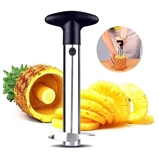 JWDS Ananasskärare rostfritt stål, 3 i 1 ananas urkärnare skärare ananasskalare rostfritt stål urkärnare skalare