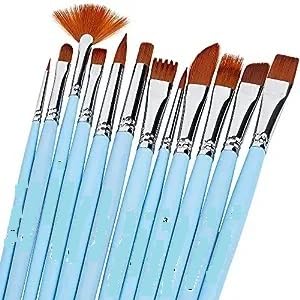 ECLET Art Brush Set for Artists, Painting Brushes Set of 12 Professional Round Pointed Tip Nylon Hair Artist Acrylic Paint Brush for Acrylic/Water Colour/Oil Painting Item 67