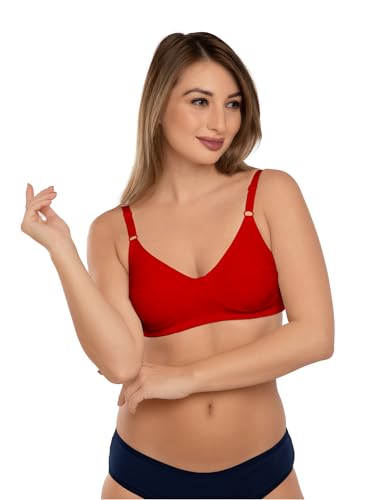 Image of Daisy DEE Women's Cotton Seamed Non-Wired Regular Straps Full Coverage Non-Padded Bra - NSHTL