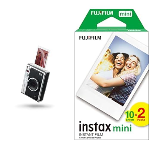 FUJIFILM INSTAX Mini Evo Black USB-C & m instax - Twin Films pour Mini - 86 x 54 mm - 20 Count (Pack of 1)
