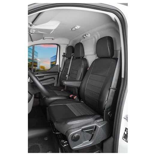 Walser Premium bil klädslar som är kompatibla med Renault Master Single sits framåt och dubbel ryggstöd fällbart läder byggs från 2010 - nuvarande