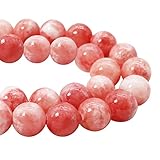 ★Material & Color: Natural Persia Stone beads with Highly Polished, Smooth, Shiny Surface.Color:red & white Size & Quantity :The Bead size is 10mm and the bead hole is 1mm. It is fully drilled. We have 39pcs or 40pcs for one strand of the stone beads...