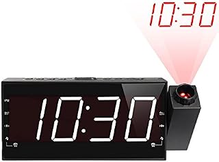MUTANG Digital Clock 7" Projection Alarm Clock AM FM Radio 3 Dimmer Dual