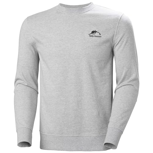 Helly Hansen Men's Nord Graphic Crew Sweatshirt, Grey Melange 3.0, 2XL