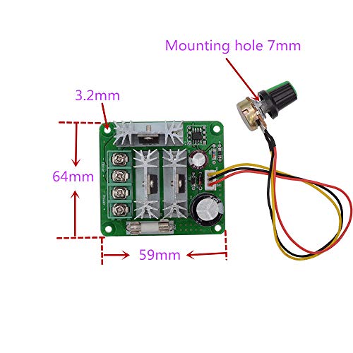2 pack DC motor controller Stepless speed governor 6V-90V pwm DC motor speed controller PLC 15A