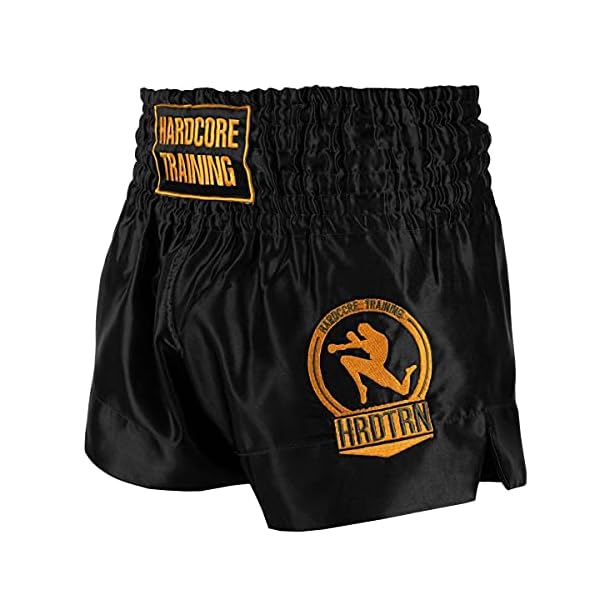 Hardcore Training Classic Muay Thai Shorts Black White Red Camo Blue Kick Boxing MMA Combat Sport Sparring Trunks Blue M