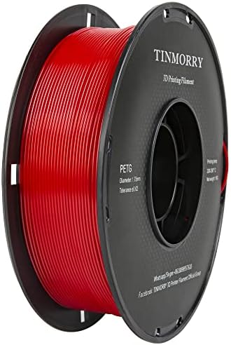 PETG Filament 1.75mm 1kg, TINMORRY 3D Printer Filament PETG Tangle-Free 3D Printing Materials, 1 Spool, Black