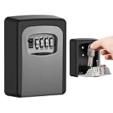Caja fuerte para llaves montada en la pared, caja de seguridad de combinación de 4 dígitos para exteriores, impermeable, extra grande, caja de seguridad para llaves de repuesto para el hogar, garaje