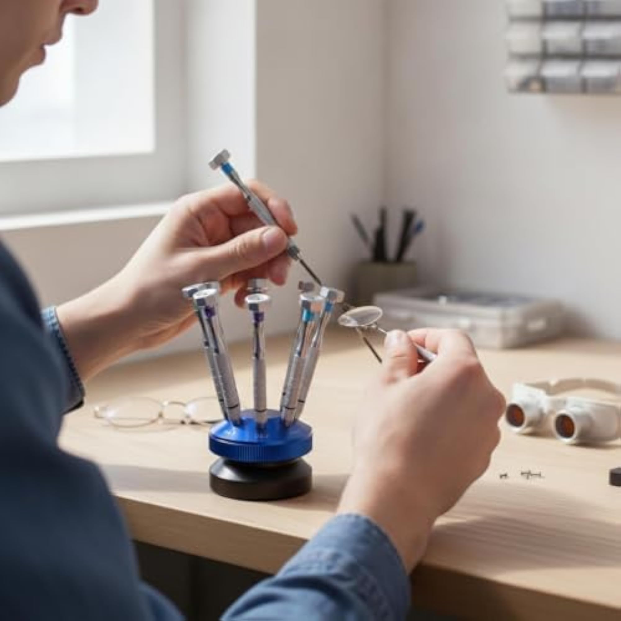 Rotating Precision Screwdriver Set with Stand