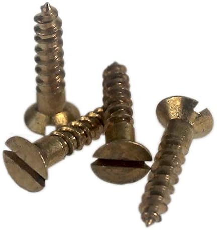 100 Piece No.3 Brass Wood Screws 1/2" Flathead Slotted