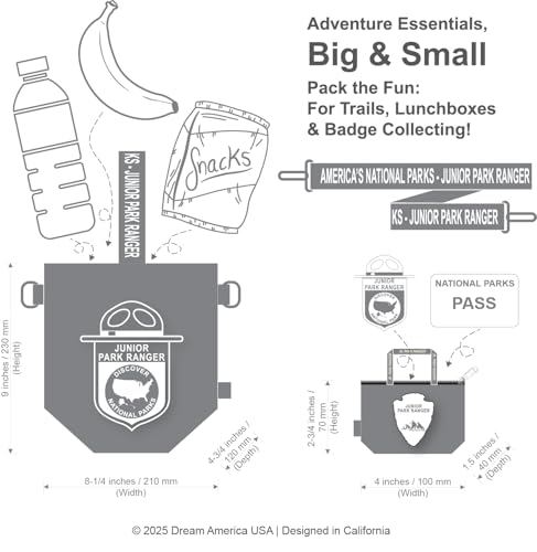 National Park Junior Ranger Vintage Poster Eco-Chic Tote Set – Reusable Waterproof w/ Retro Art for Outdoor Enthusiasts Junior Ranger Scout | Collectible Design to Inspire Adventure & Protect Nature4