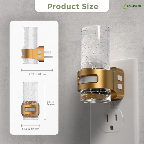Image of L LOHAS LED Motion Sensor Night Light, 4 Pack Bubble Night Lights Plug into Wall,3CCT Color Temperature Change MINI Night-Light,Dimmable Nightlights with Dusk to Dawn Sensor for Rooms Bathroom Hallway