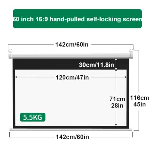 Pantalla manual 60 pulgadas 16:9 para proyector miniatura 7