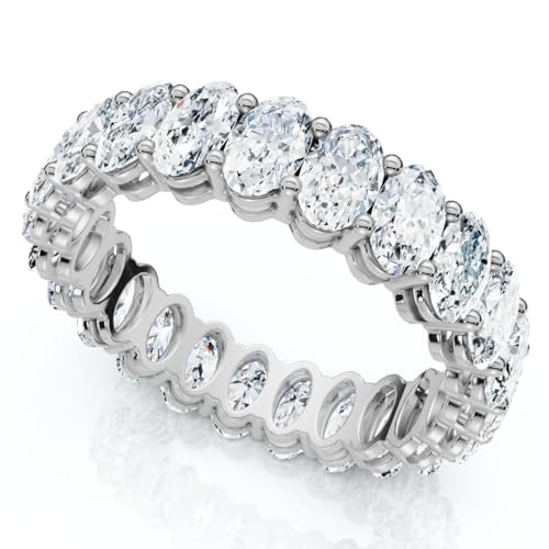 Pompeii 5 1/2CT Oval Diamond Eternity Ring White Yellow Rose Gold or Platinum Lab Grown (F/G,VS1-VS2)3