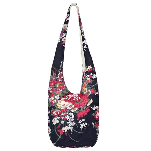LassZone Women's Boho Hippie Crossbody Handbags Bohemian Prints Hobo Bag Retro Sling Shoulder Bag Ladies Satchel Purse for Travelling, Beach, Festival