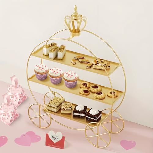 INNOVATIVE LIFE 3 Tier Cupcake Stand Cupcake Holder Candy Cookies Tiered Serving Tray Dessert Stand for Afternoon Tea Party Table Decoration - Image 5